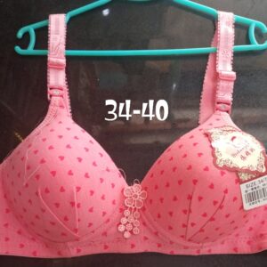 Heart printed Adjustable Women Soft Padded Bras For All Occasion and Weather with Back Hooks