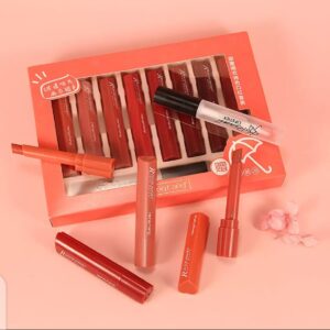 HENG FANG 8PCS Waterproof Long Lasting Matte Lipstick Shiner