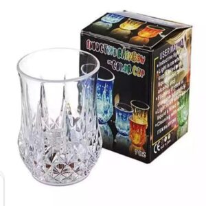 New Led Glowing Mug Glass Water Liquid Inductive Rainbow Color Changing Flashing Light Cup