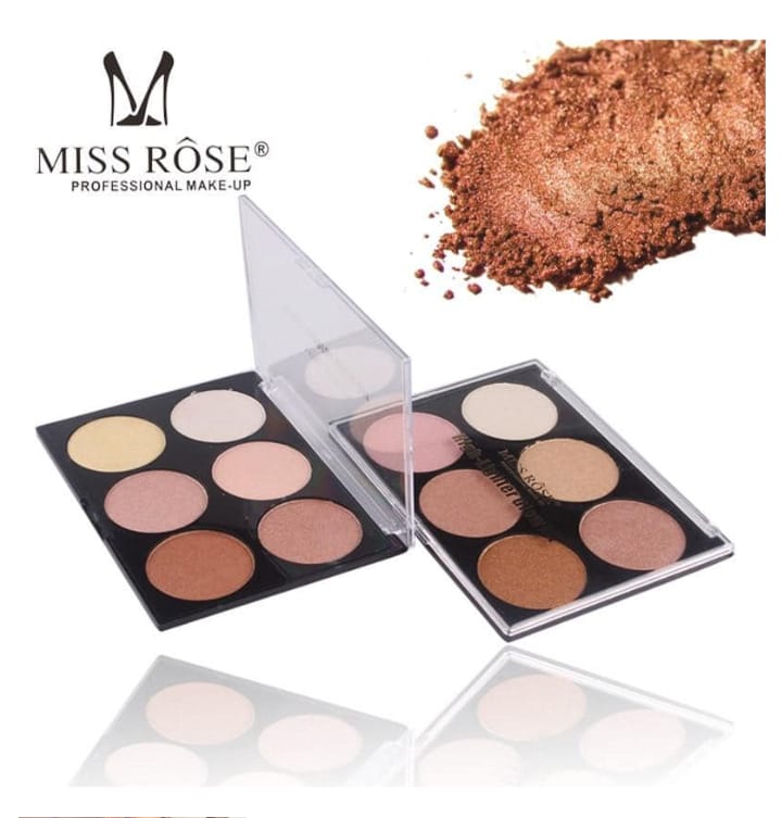 MISS ROSE 6 Color Highlighter Palette